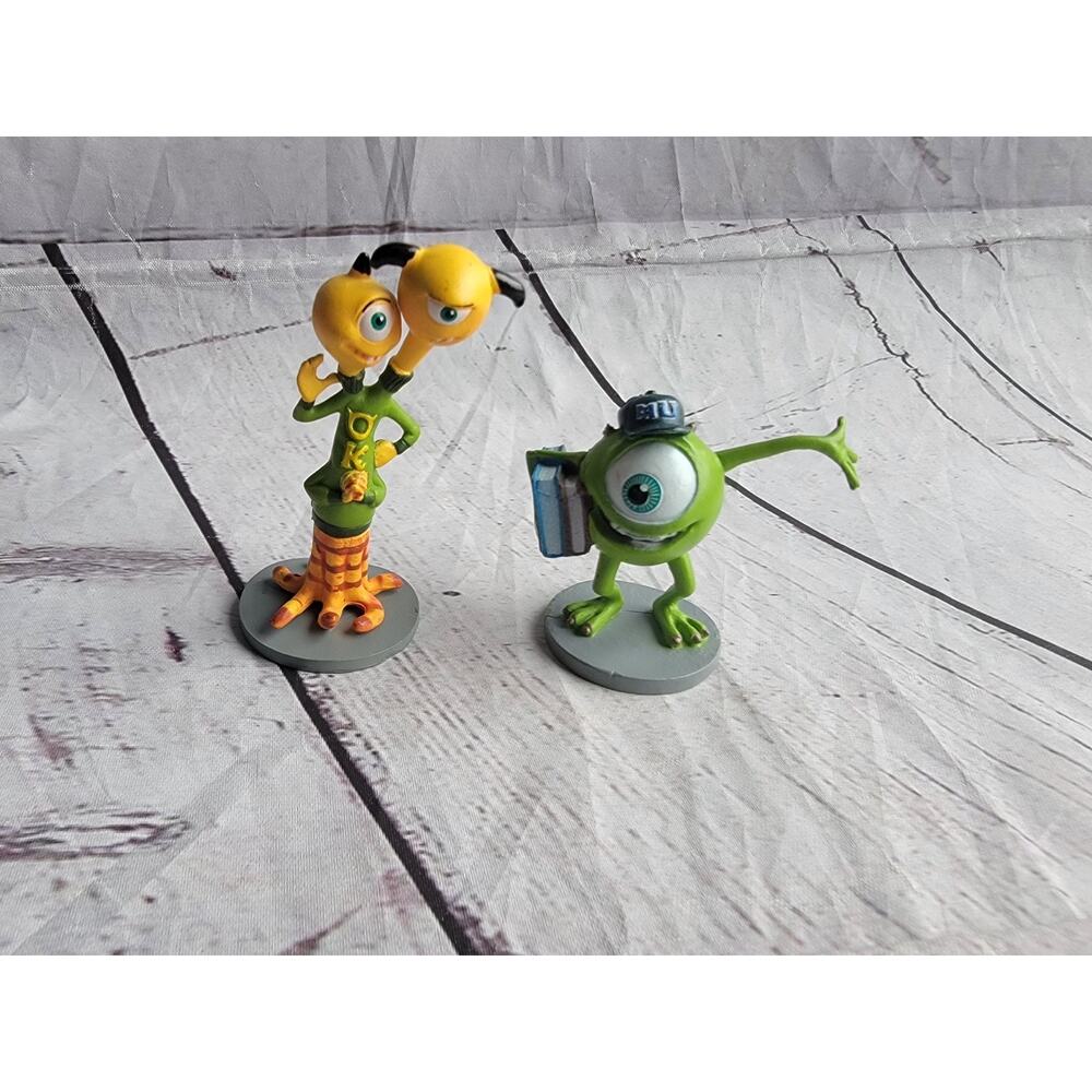 Disney Store Monsters University Inc Terry Terri Mike Toy Figure Set Cake Topper